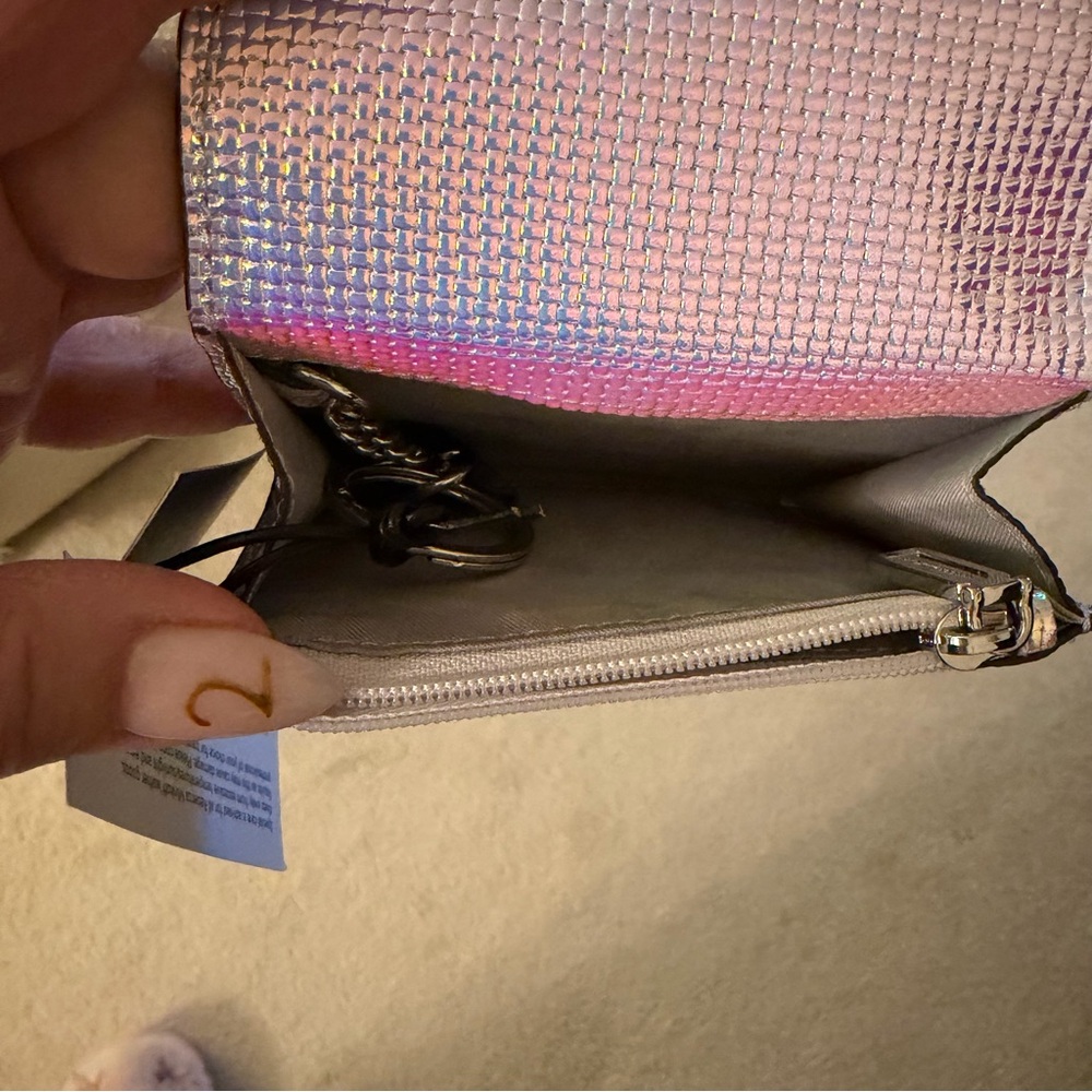 NWT Rebecca Minkoff Molly Metro mini wallet in Opal Iridescent, silver hardware - Picture 5 of 8